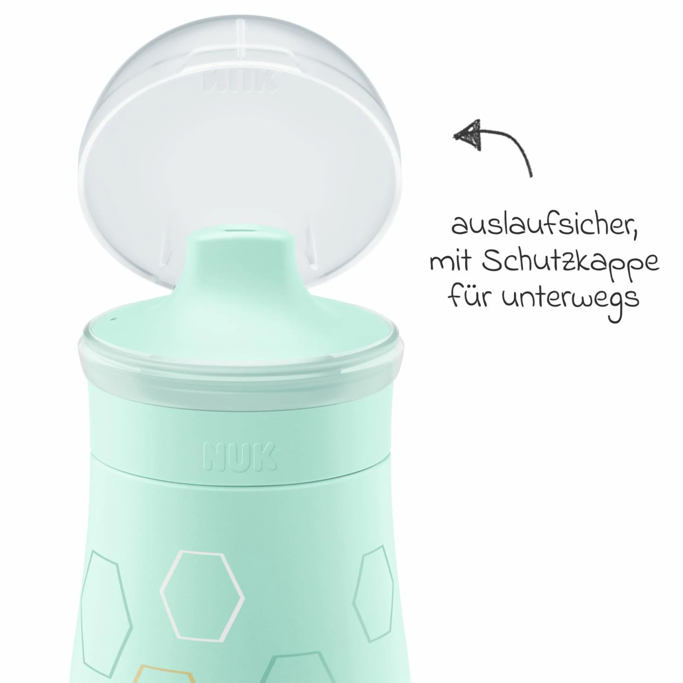 Trinkflasche Mini-Me Sip Cup - mit bissfestem Trinkaufsatz 300 ml - Biene - Mint