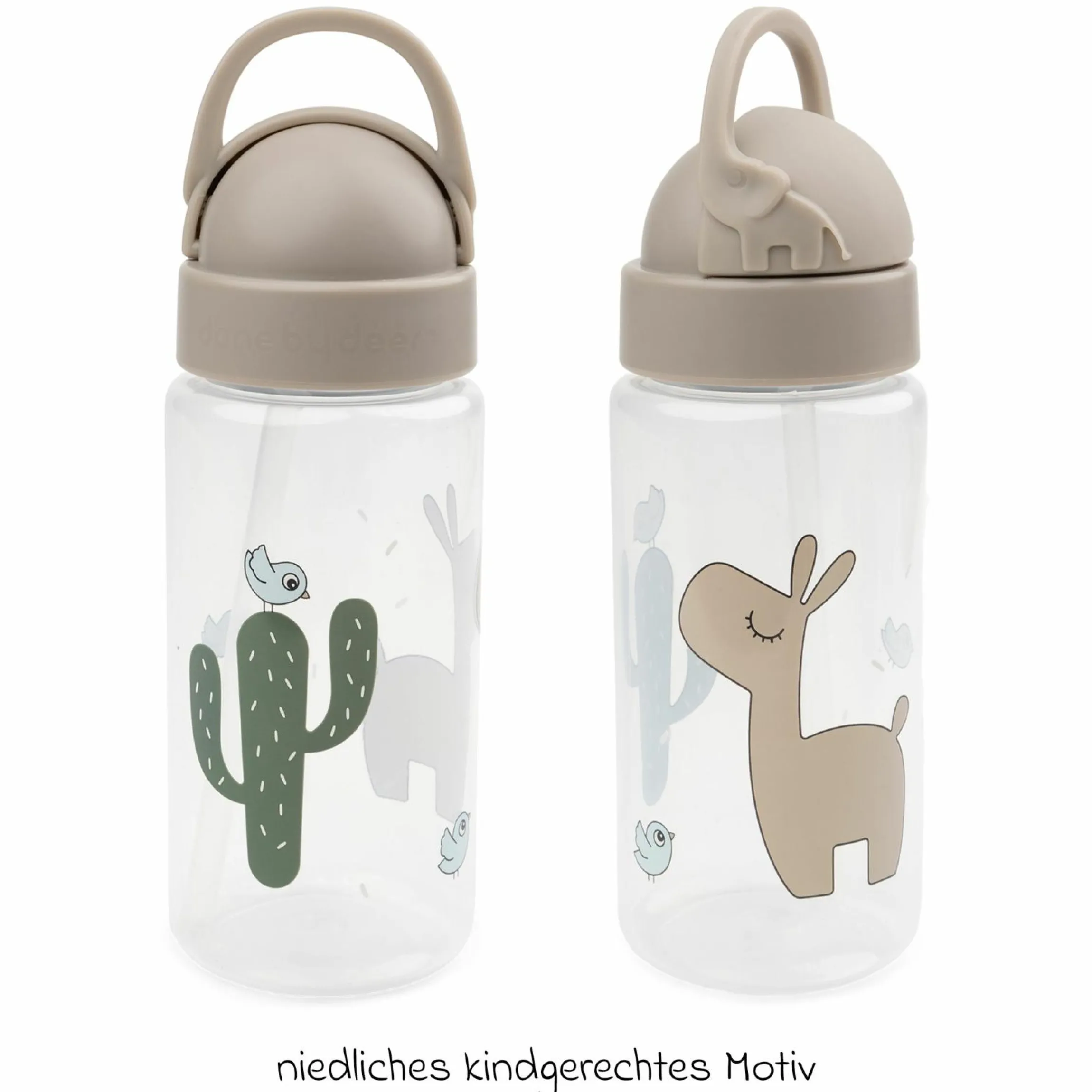 Trinkflasche mit Strohhalm 350 ml - Lalee - Sand