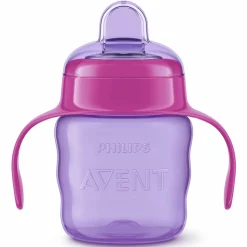 Trinklernbecher / Schnabelbecher mit weichem Silikon-Schnabel 200 ml - Pink/Lila