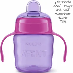 Trinklernbecher / Schnabelbecher mit weichem Silikon-Schnabel 200 ml - Pink/Lila