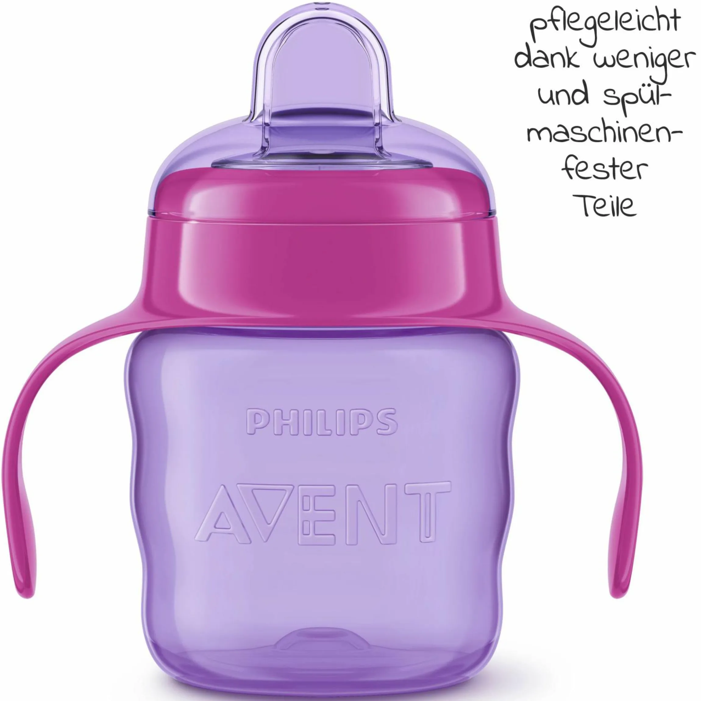 Trinklernbecher / Schnabelbecher mit weichem Silikon-Schnabel 200 ml - Pink/Lila