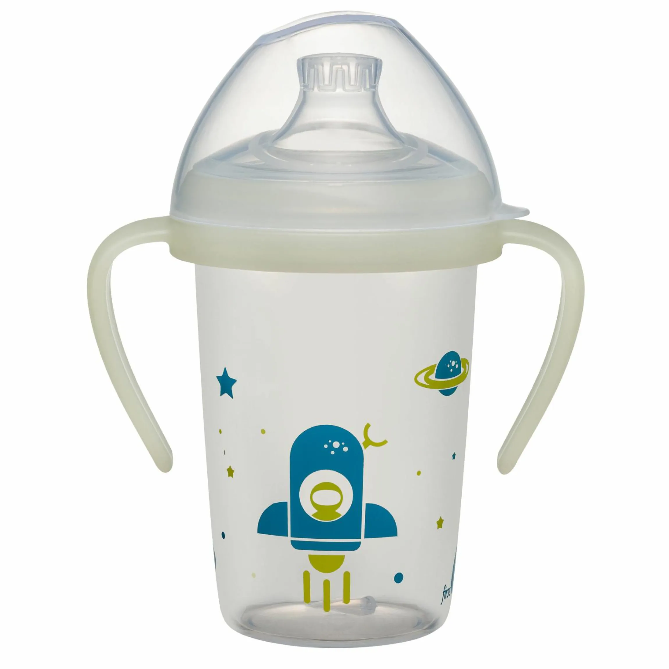 Trinklernbecher / Schnabeltasse mit Silikon-Schnabel 270 ml - Rakete