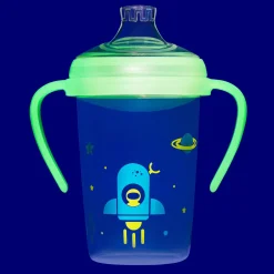 Trinklernbecher / Schnabeltasse mit Silikon-Schnabel 270 ml - Rakete