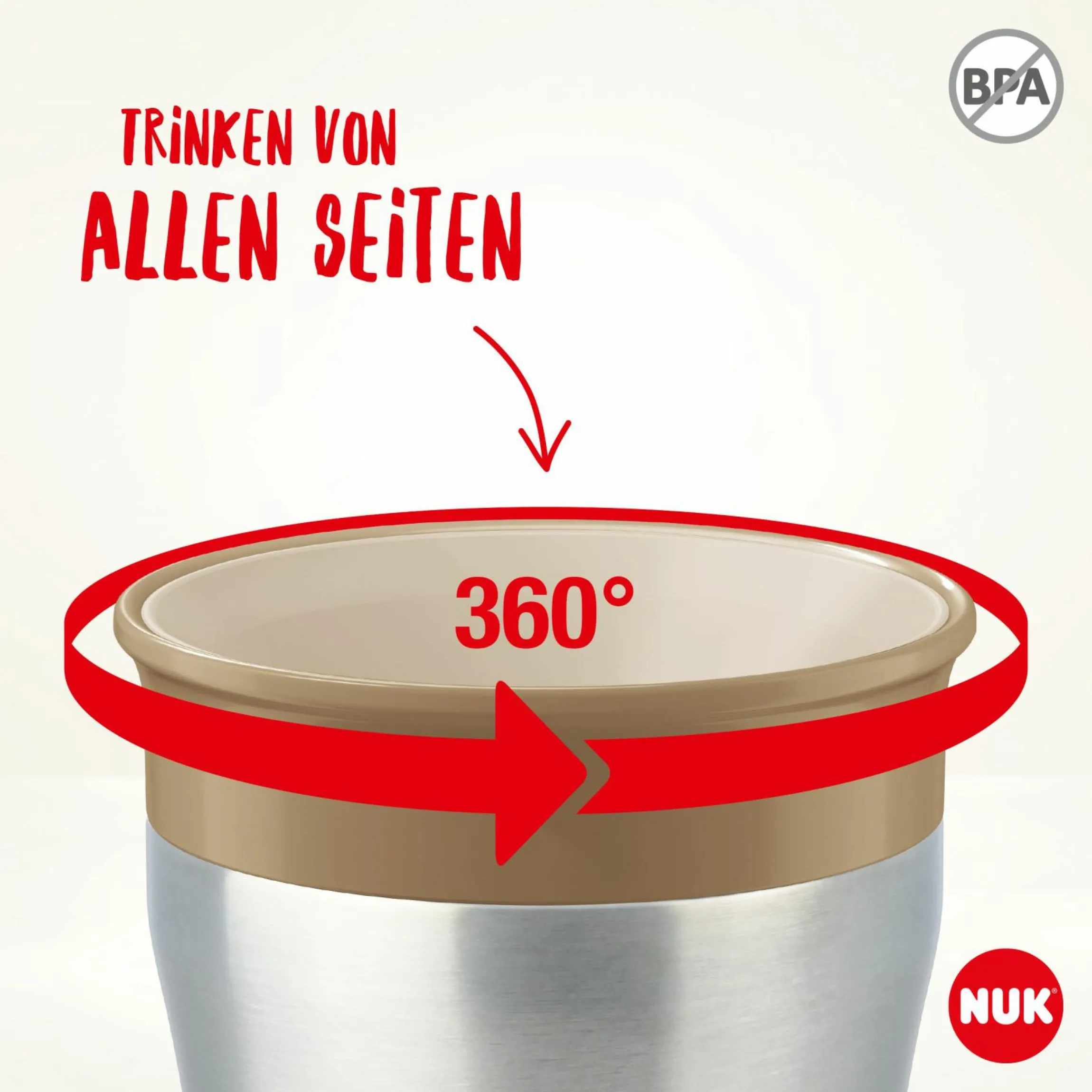 Trinklern-Becher Magic Cup Edelstahl 230 ml - Türkis