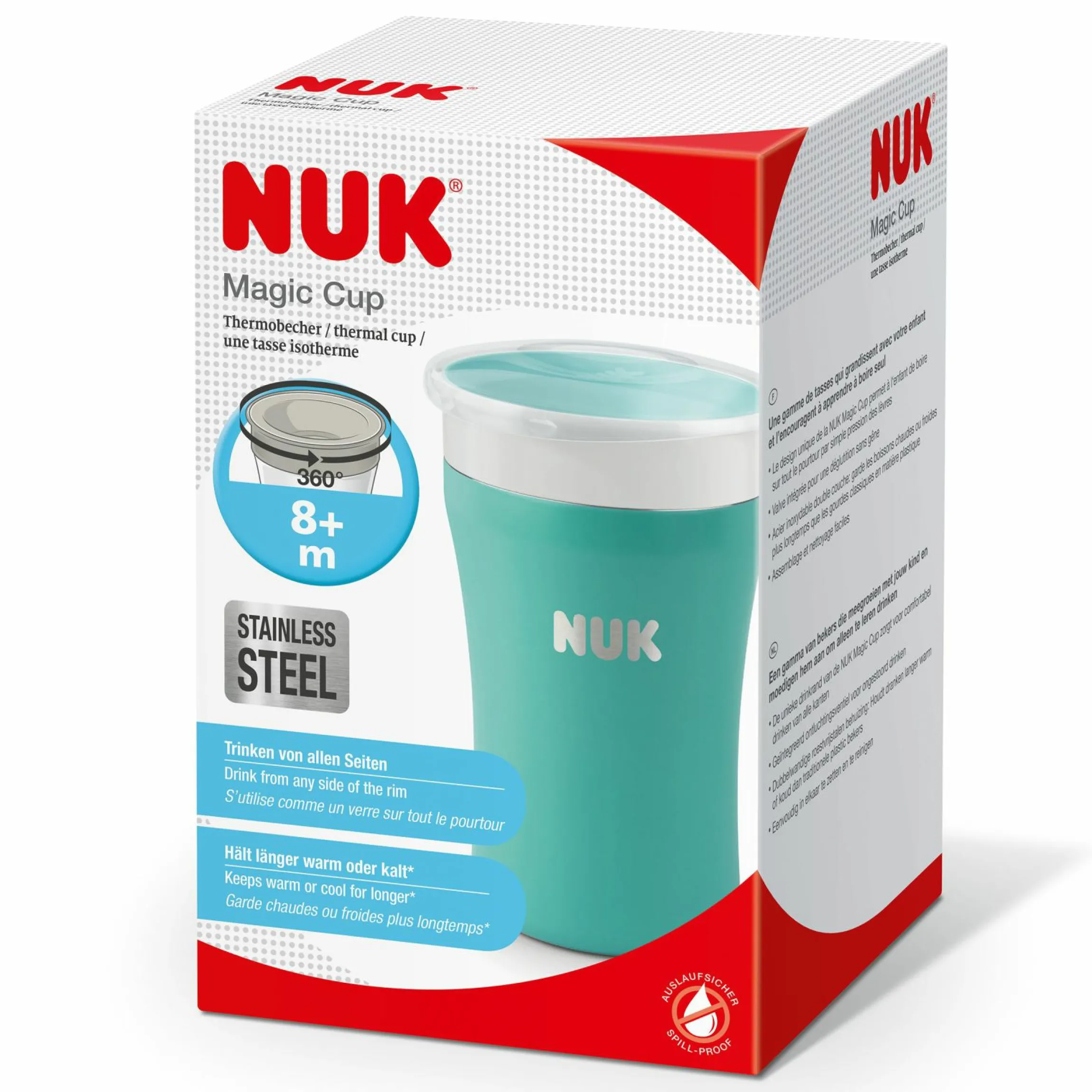 Trinklern-Becher Magic Cup Edelstahl 230 ml - Türkis