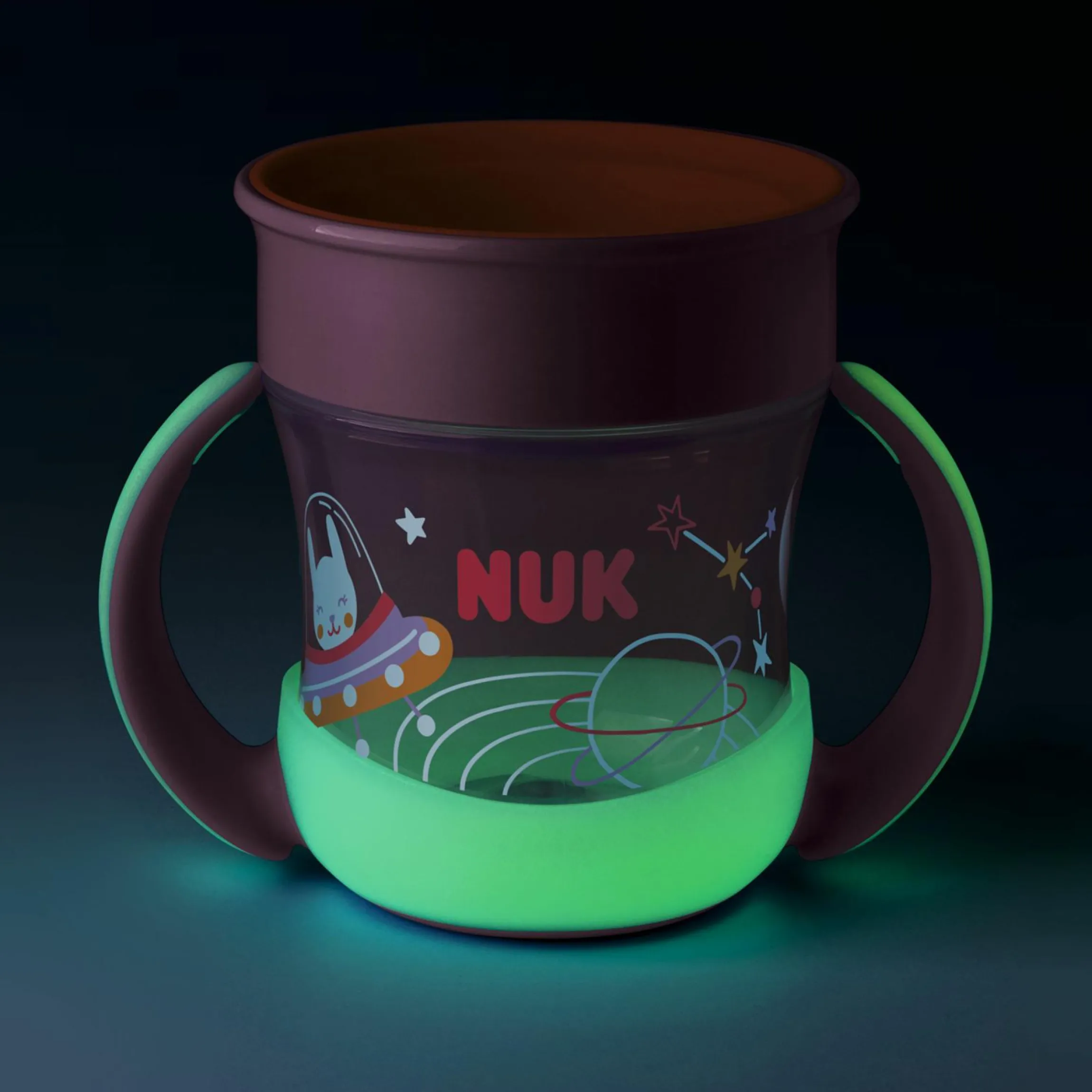 Trinklern-Becher Mini Magic Cup 160 ml - Glow in the Dark - Rosa