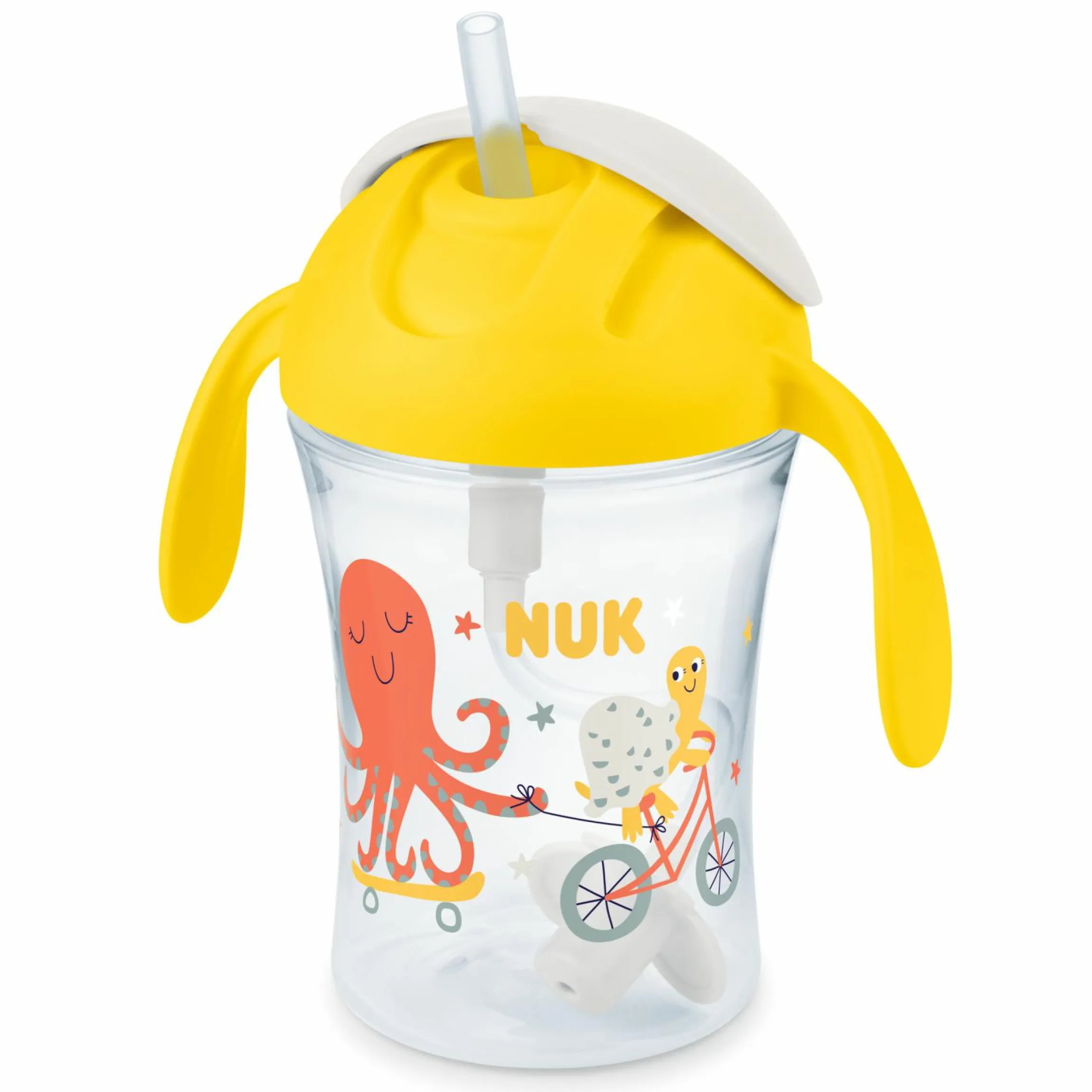 Trinklern-Becher Motion Cup 230 ml - mit weichem Strohhalm - Gelb