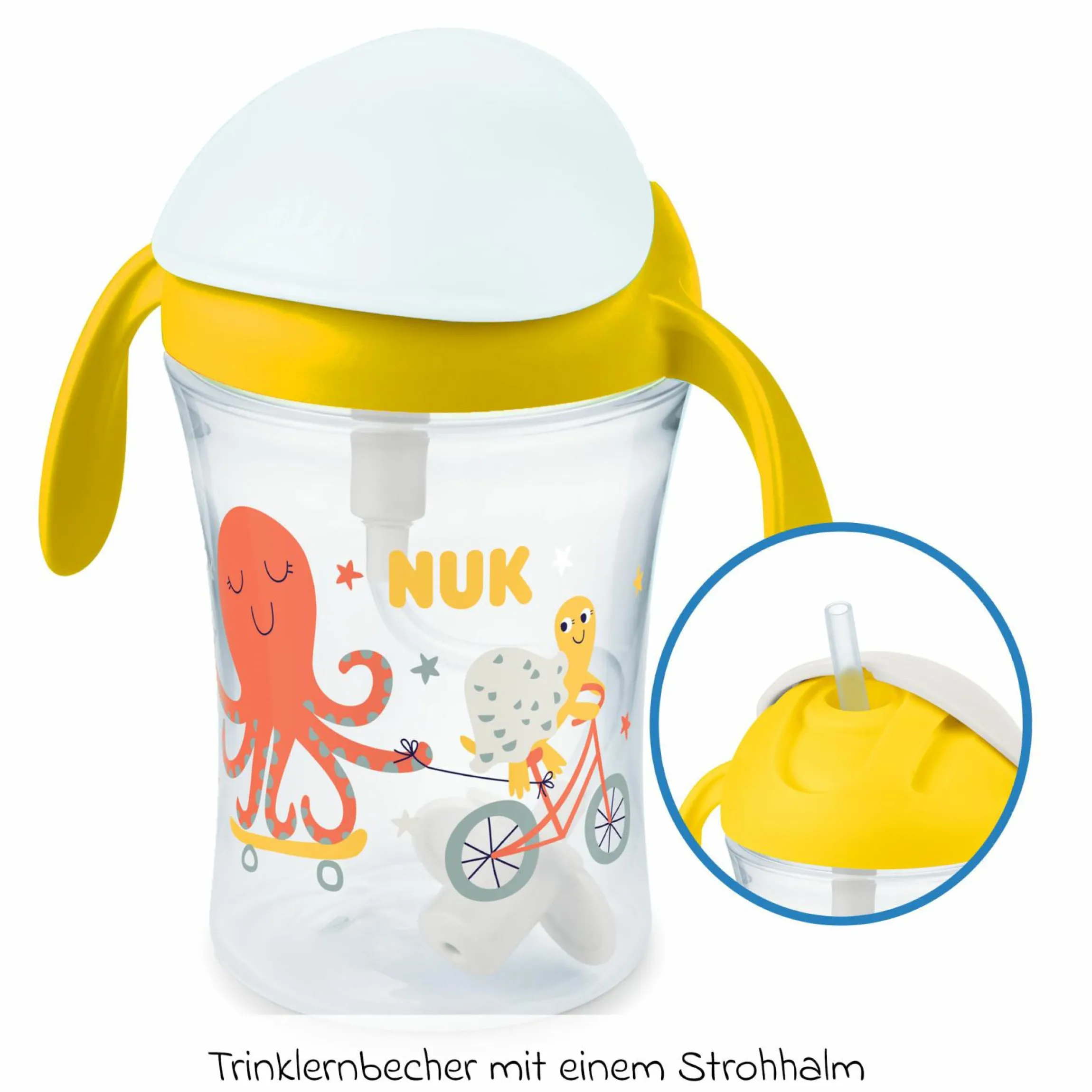 Trinklern-Becher Motion Cup 230 ml - mit weichem Strohhalm - Gelb