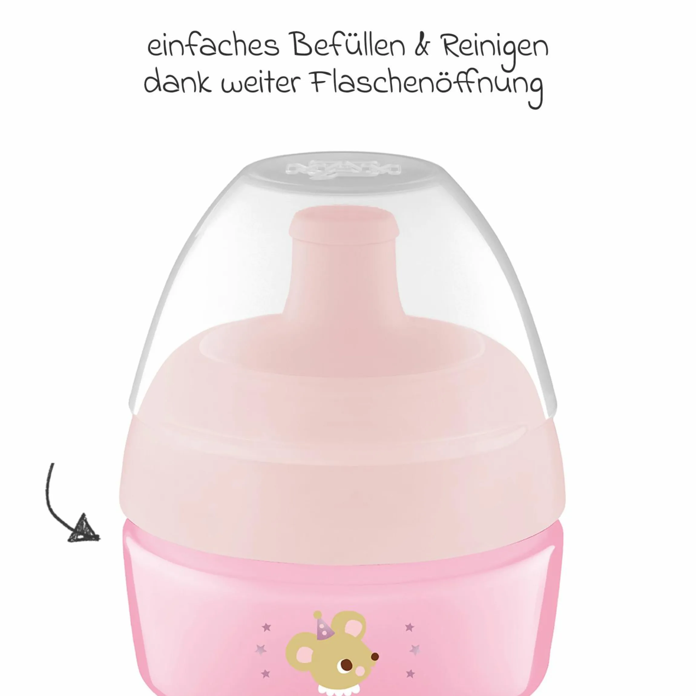 Trinklernbecher Sports Cup 330 ml - Katze - Rosa