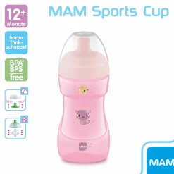 Trinklernbecher Sports Cup 330 ml - Katze - Rosa