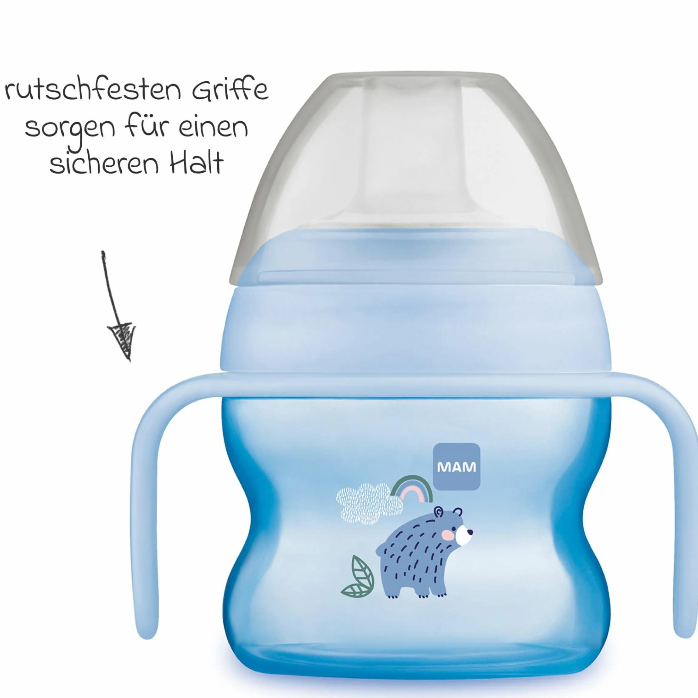 Trinklernbecher Starter Cup Night 150 ml + Silikon-Schnabel - Bär - Blau