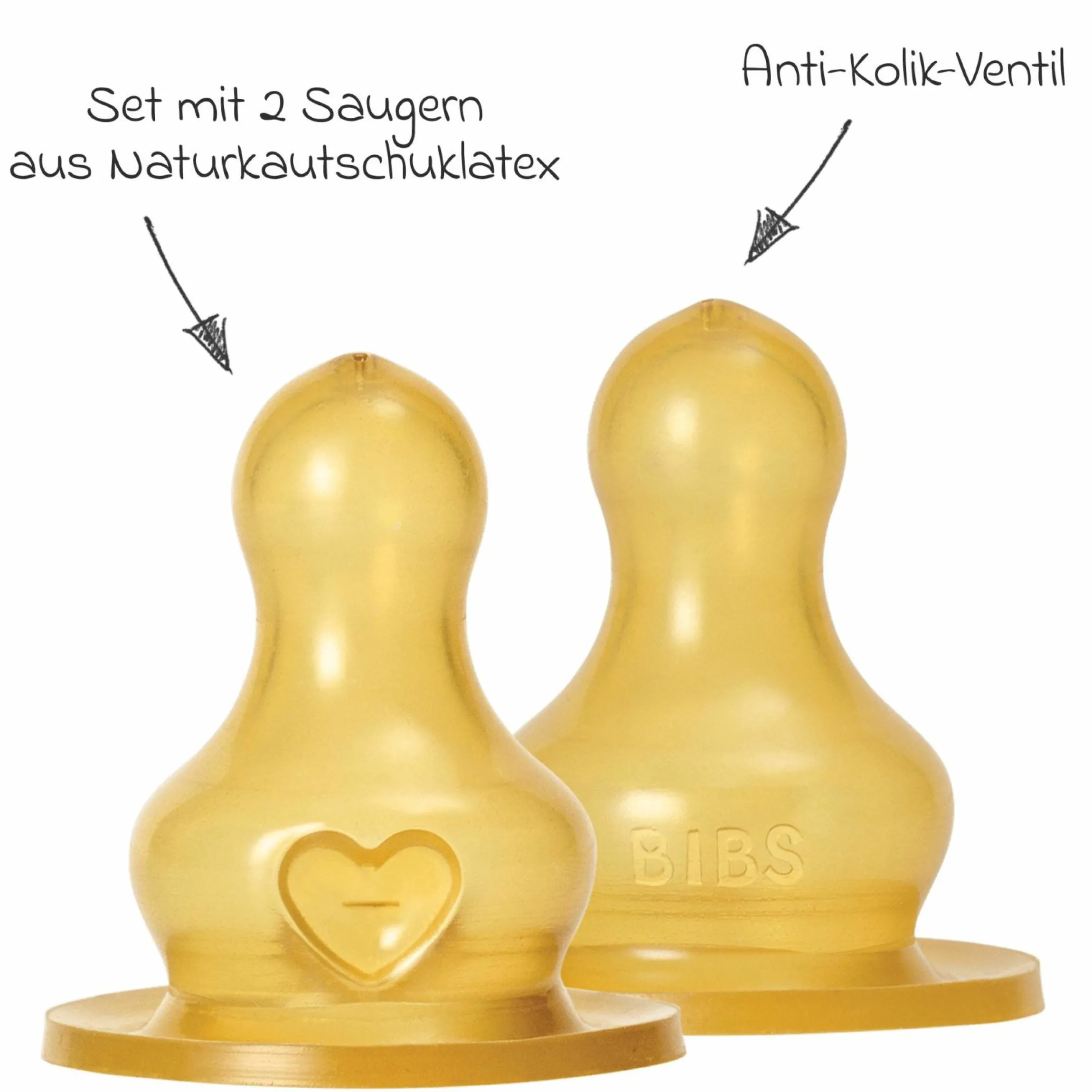 Trinksauger 2er Pack Latex Bottle Nipple - schneller Nahrungsfluss