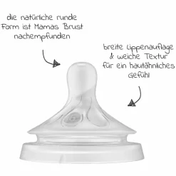 Trinksauger 2er Pack Natural Response - Silikon für dickflüssige Nahrung - 6M+
