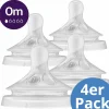 Trinksauger 4er Pack Natural Response - Silikon Saugerstufe 1 - 0M (Newborn)