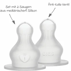 Trinksauger 2er Pack Silikon Bottle Nipple - mittlerer Nahrungsfluss