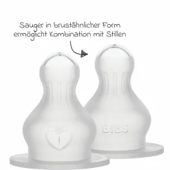 Trinksauger 2er Pack Silikon Bottle Nipple - langsamer Nahrungsfluss
