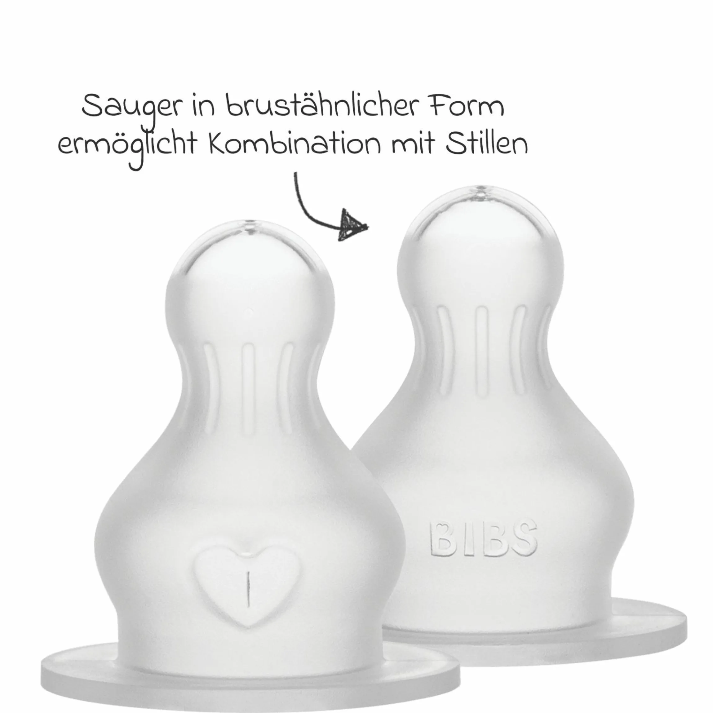 Trinksauger 2er Pack Silikon Bottle Nipple - langsamer Nahrungsfluss