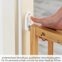Türschutzgitter / Treppenschutzgitter (63 bis 103,5 cm) zum Schrauben - Natur