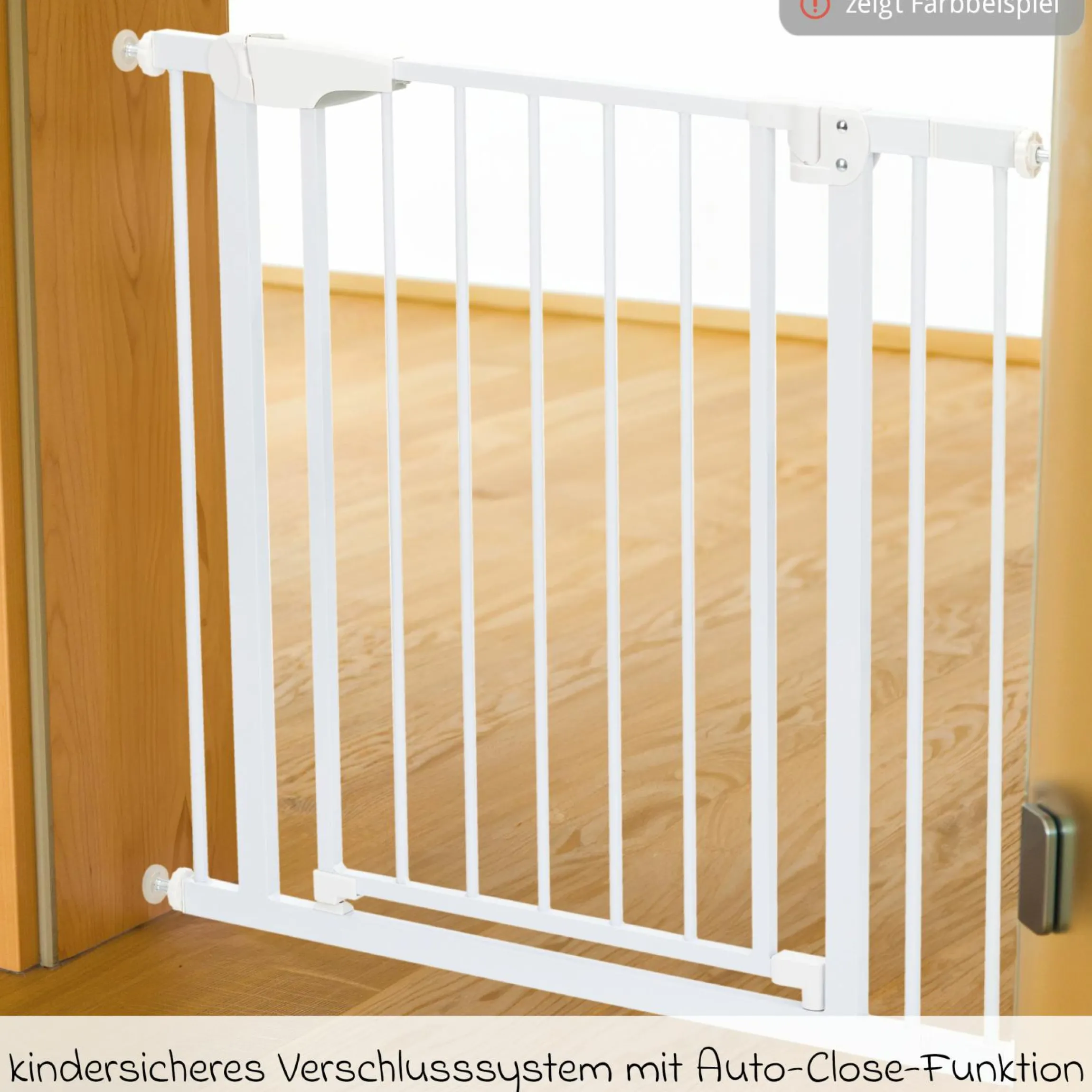 Türschutzgitter / Treppenschutzgitter Autoclose (75 bis 82 cm) zum Klemmen ohne bohren, schließt selbsständig - Schwarz