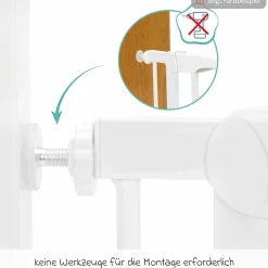Türschutzgitter / Treppenschutzgitter Autoclose (75 bis 82 cm) zum Klemmen ohne bohren, schließt selbsständig - Schwarz