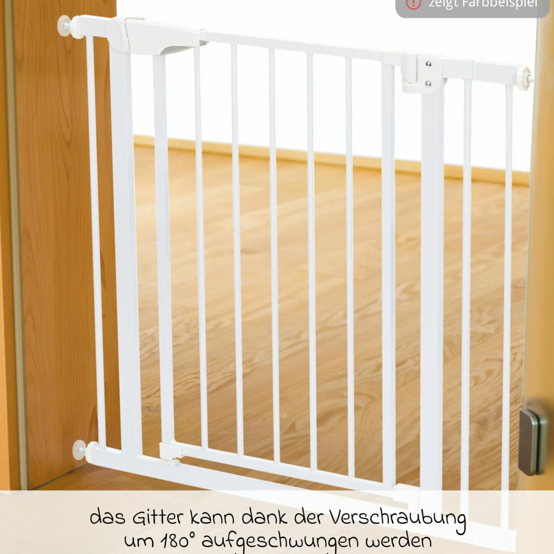 Türschutzgitter / Treppenschutzgitter Autoclose (75 bis 82 cm) zum Klemmen ohne bohren, schließt selbsständig - Schwarz