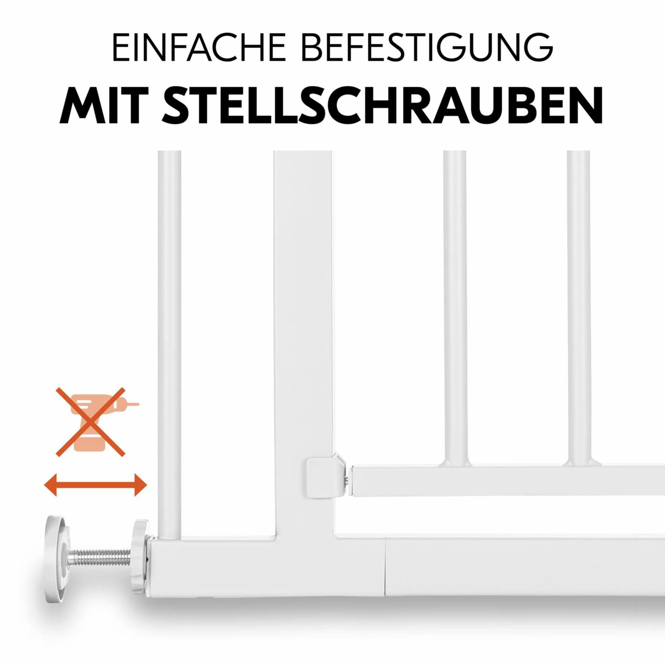 Türschutzgitter / Treppenschutzgitter Open N Stop 2 (75-80 cm) - White