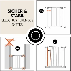 Türschutzgitter / Treppenschutzgitter Open N Stop 2 (75-80 cm) - White