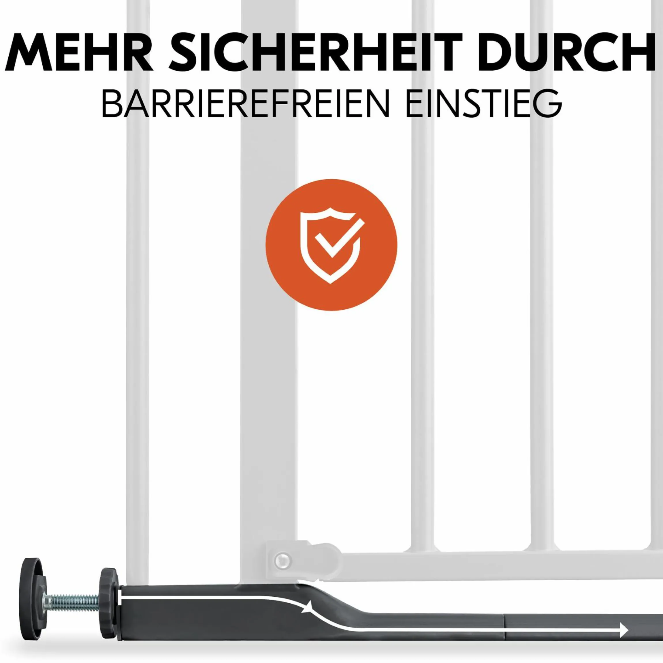 Türschutzgitter / Treppenschutzgitter Clear Step 2 + Türstopper 3er Pack - Dark Grey