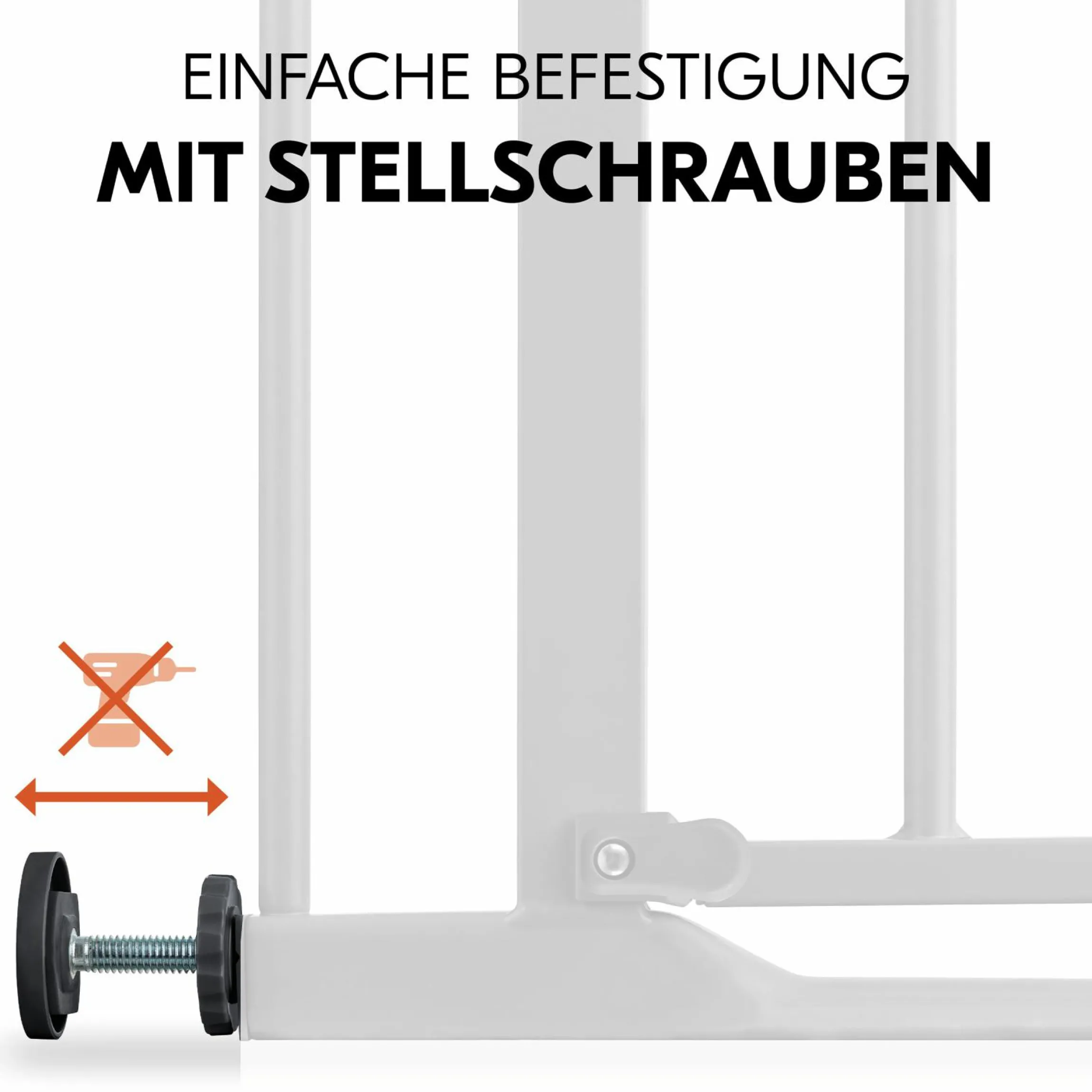 Türschutzgitter / Treppenschutzgitter Clear Step 2 + Türstopper 3er Pack - Dark Grey