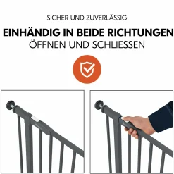 Türschutzgitter / Treppenschutzgitter Open N Stop 2 + Türstopper 3er Pack - Dark Grey