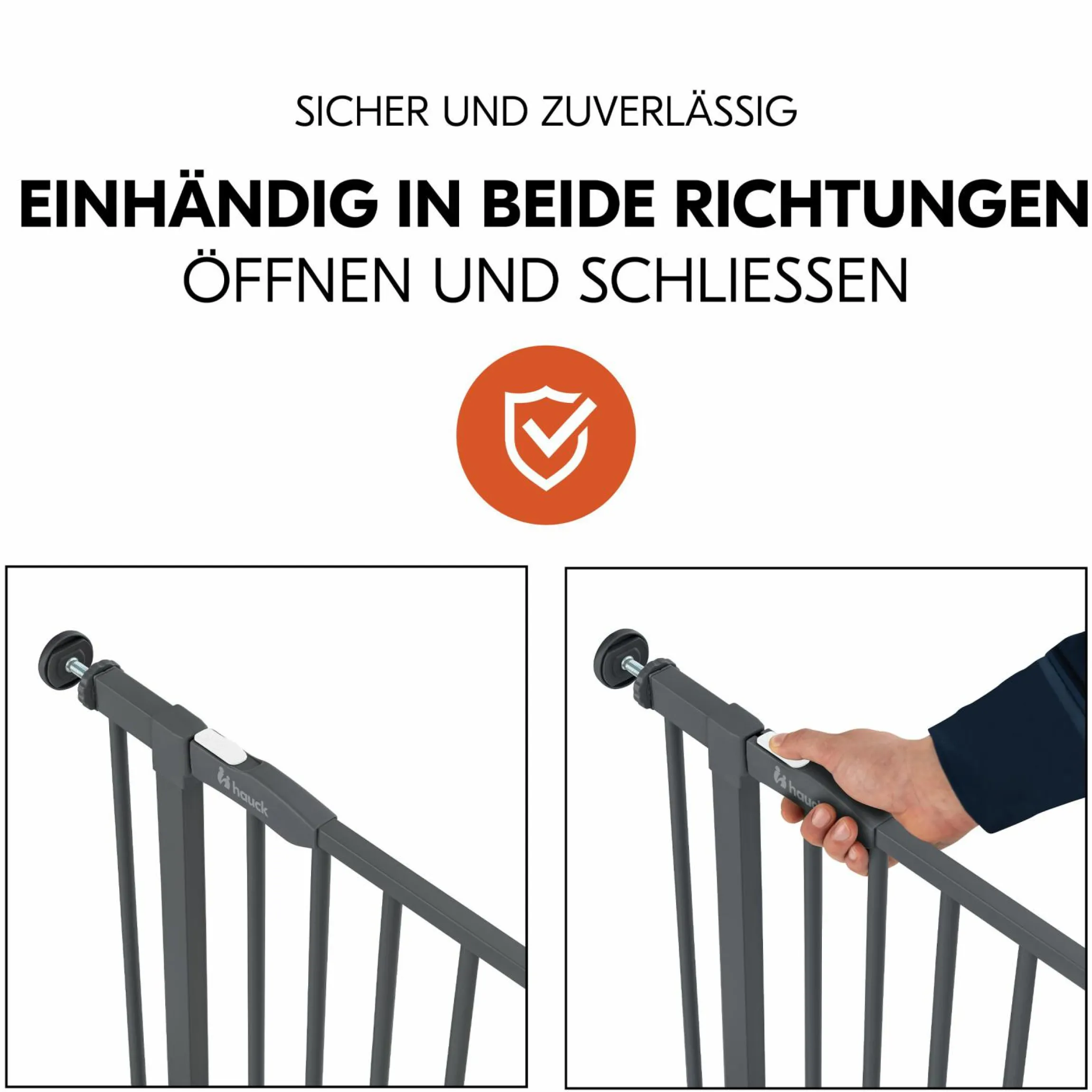 Türschutzgitter / Treppenschutzgitter Open N Stop 2 + Türstopper 3er Pack - Dark Grey
