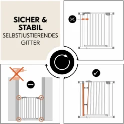 Türschutzgitter / Treppenschutzgitter Open N Stop 2 + Türstopper 3er Pack - Dark Grey