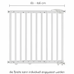 Türschutzgitter / Treppenschutzgitter (63 bis 106 cm) zum Klemmen oder Schrauben - Weiß