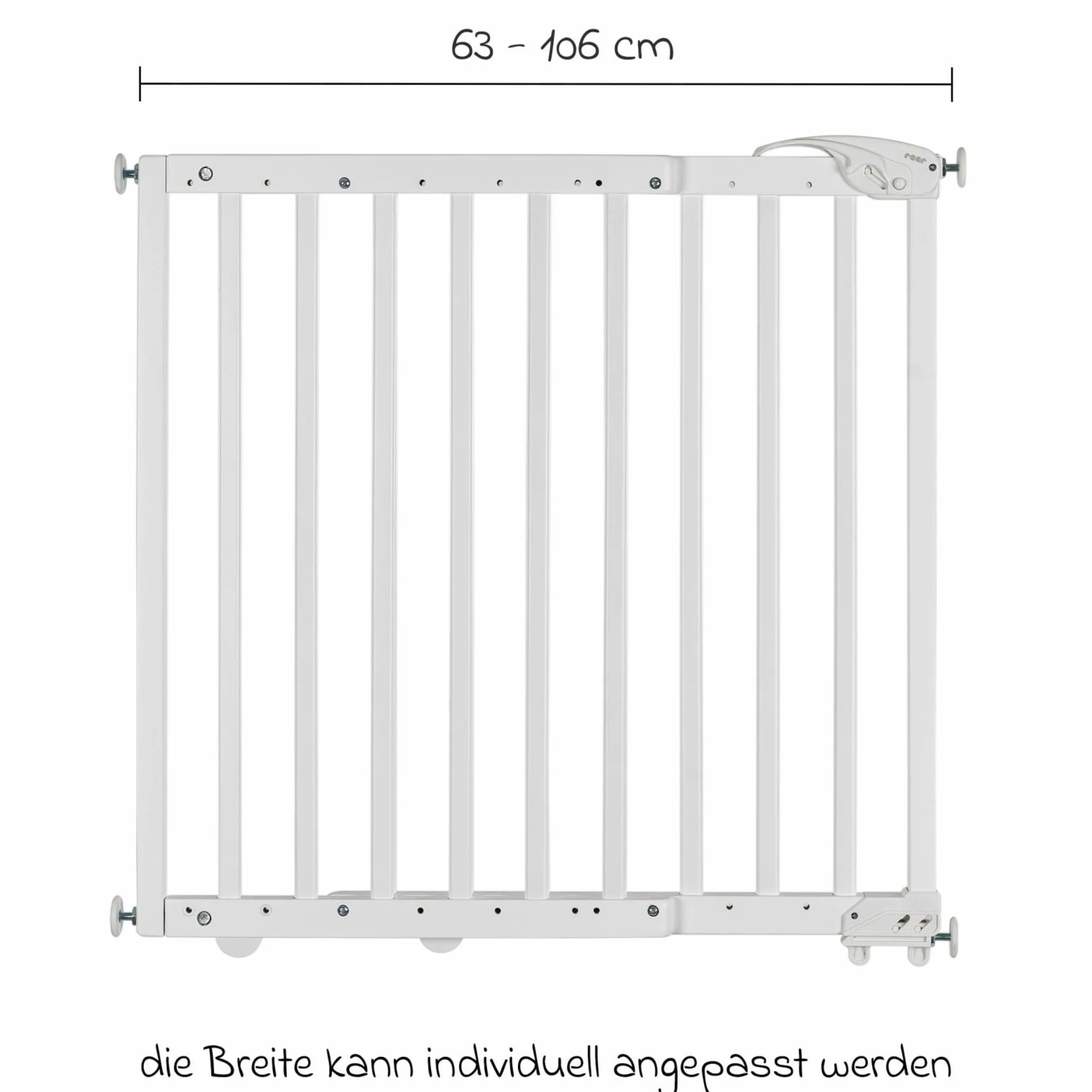 Türschutzgitter / Treppenschutzgitter (63 bis 106 cm) zum Klemmen oder Schrauben - Weiß