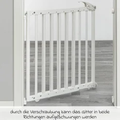 Türschutzgitter / Treppenschutzgitter (63 bis 106 cm) zum Klemmen oder Schrauben - Weiß