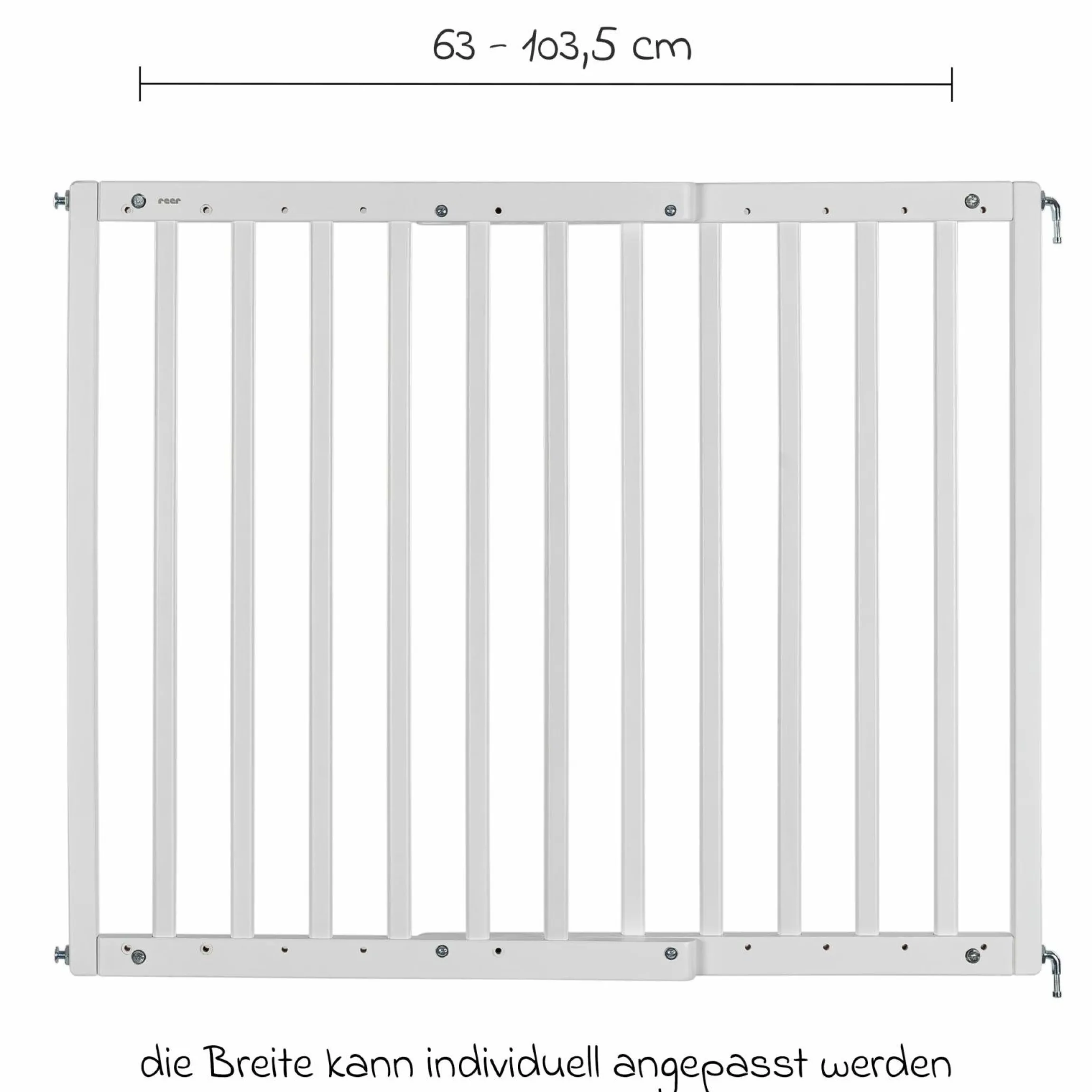 Türschutzgitter / Treppenschutzgitter (63 bis 103,5 cm) zum Schrauben - Weiß