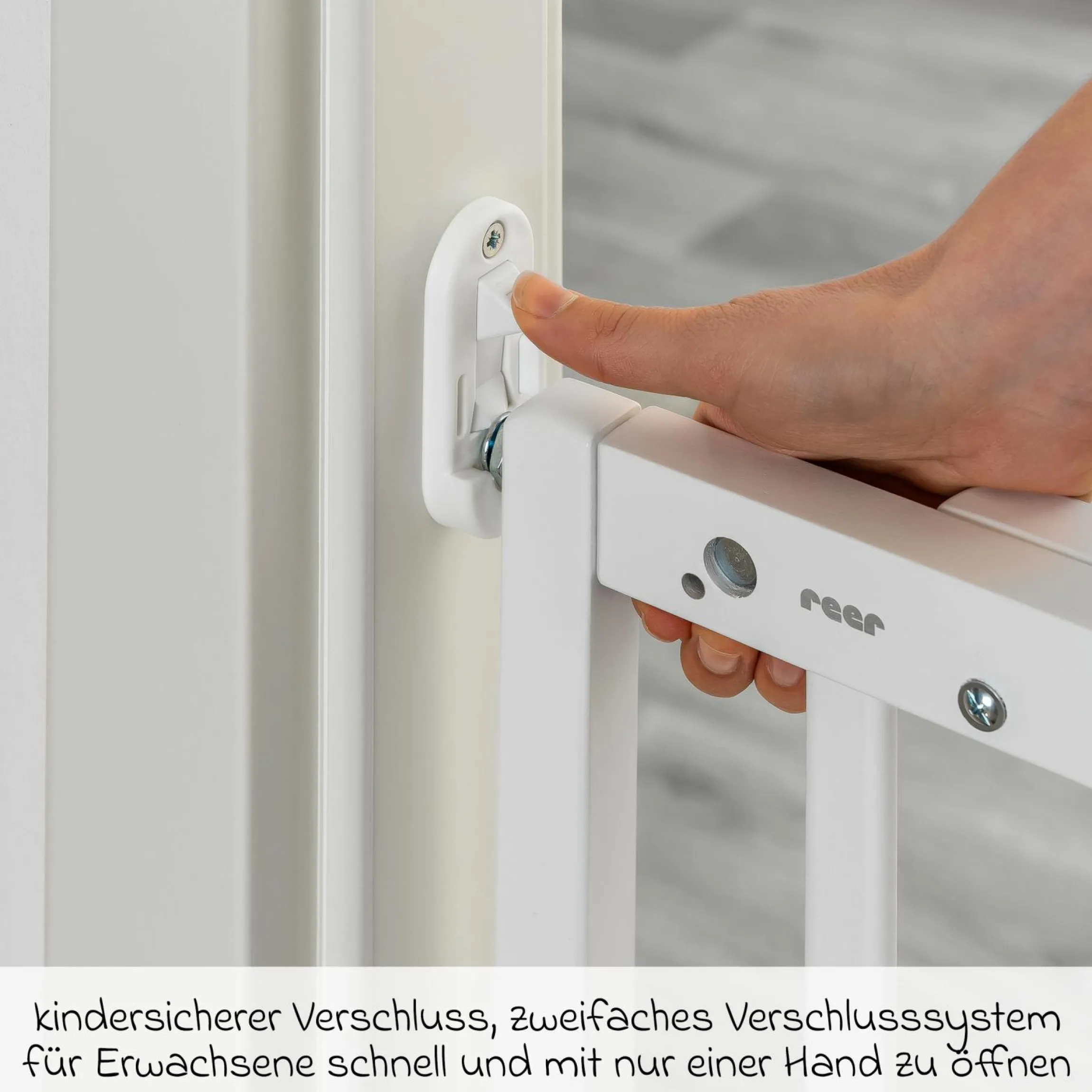 Türschutzgitter / Treppenschutzgitter (63 bis 103,5 cm) zum Schrauben - Weiß