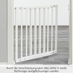 Türschutzgitter / Treppenschutzgitter (63 bis 103,5 cm) zum Schrauben - Weiß