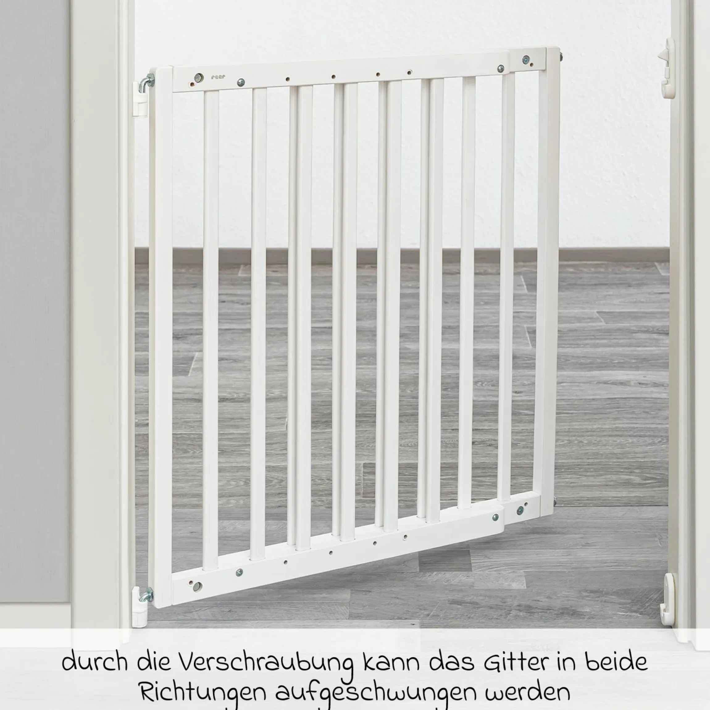 Türschutzgitter / Treppenschutzgitter (63 bis 103,5 cm) zum Schrauben - Weiß