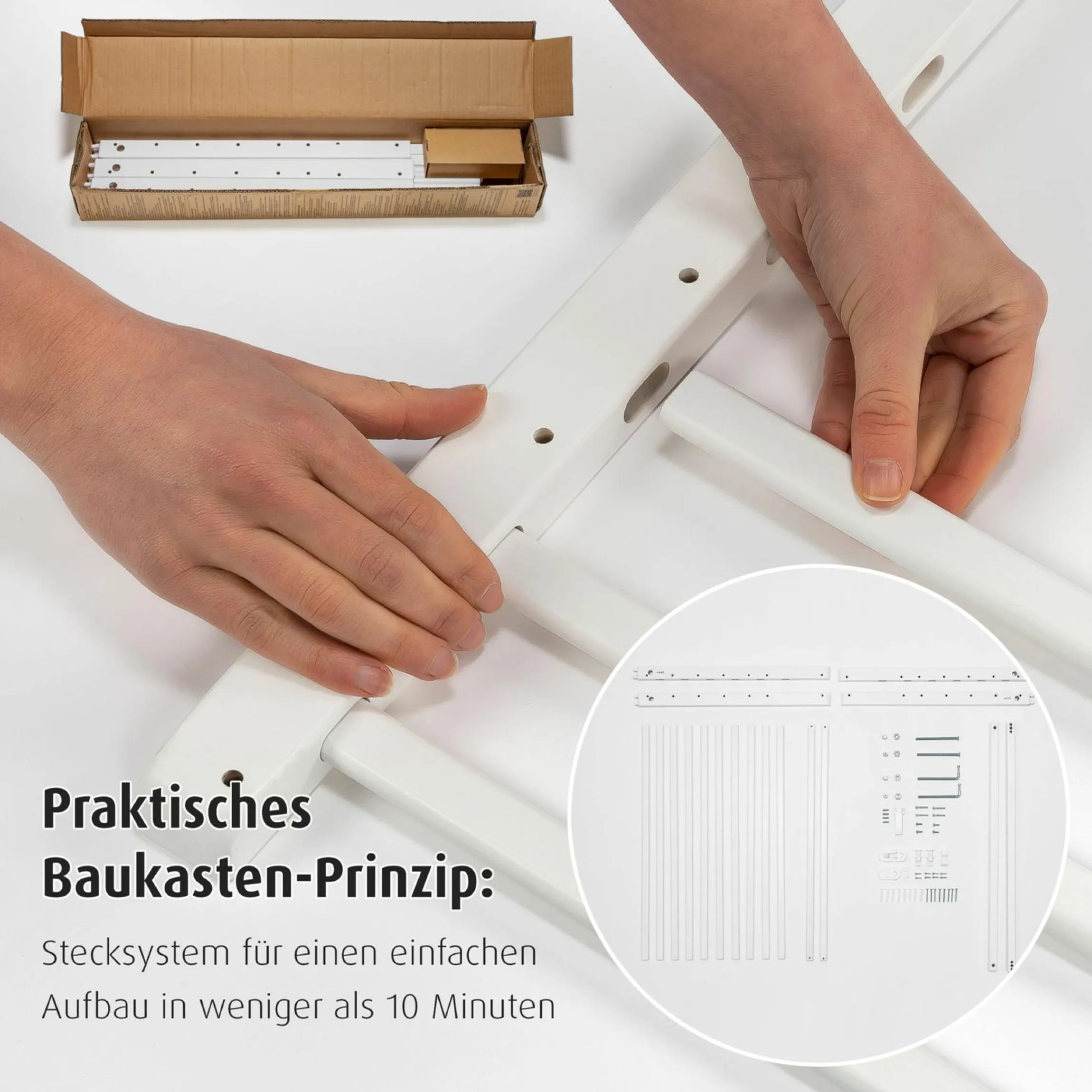 Türschutzgitter / Treppenschutzgitter (63 bis 103,5 cm) zum Schrauben - Weiß