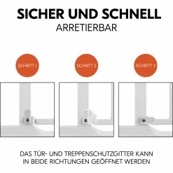 Türschutzgitter / Treppenschutzgitter Clear Step 2 (75-80 cm) inkl. 21 cm Verlängerung - White