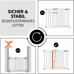 Türschutzgitter / Treppenschutzgitter Clear Step 2 (75-80 cm) inkl. 21 cm Verlängerung - White