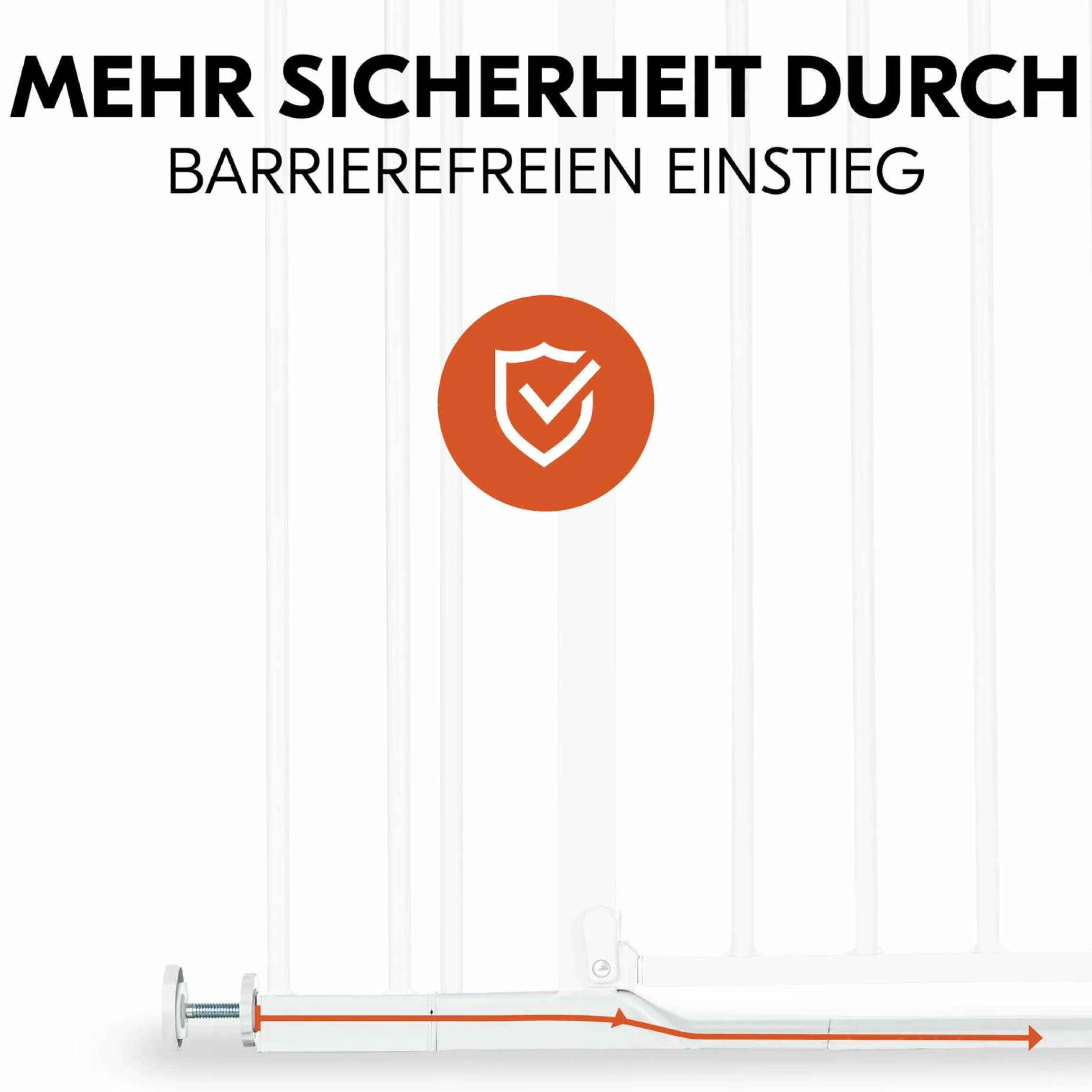 Türschutzgitter / Treppenschutzgitter Clear Step 2 (75-80 cm) inkl. 9 cm Verlängerung - White