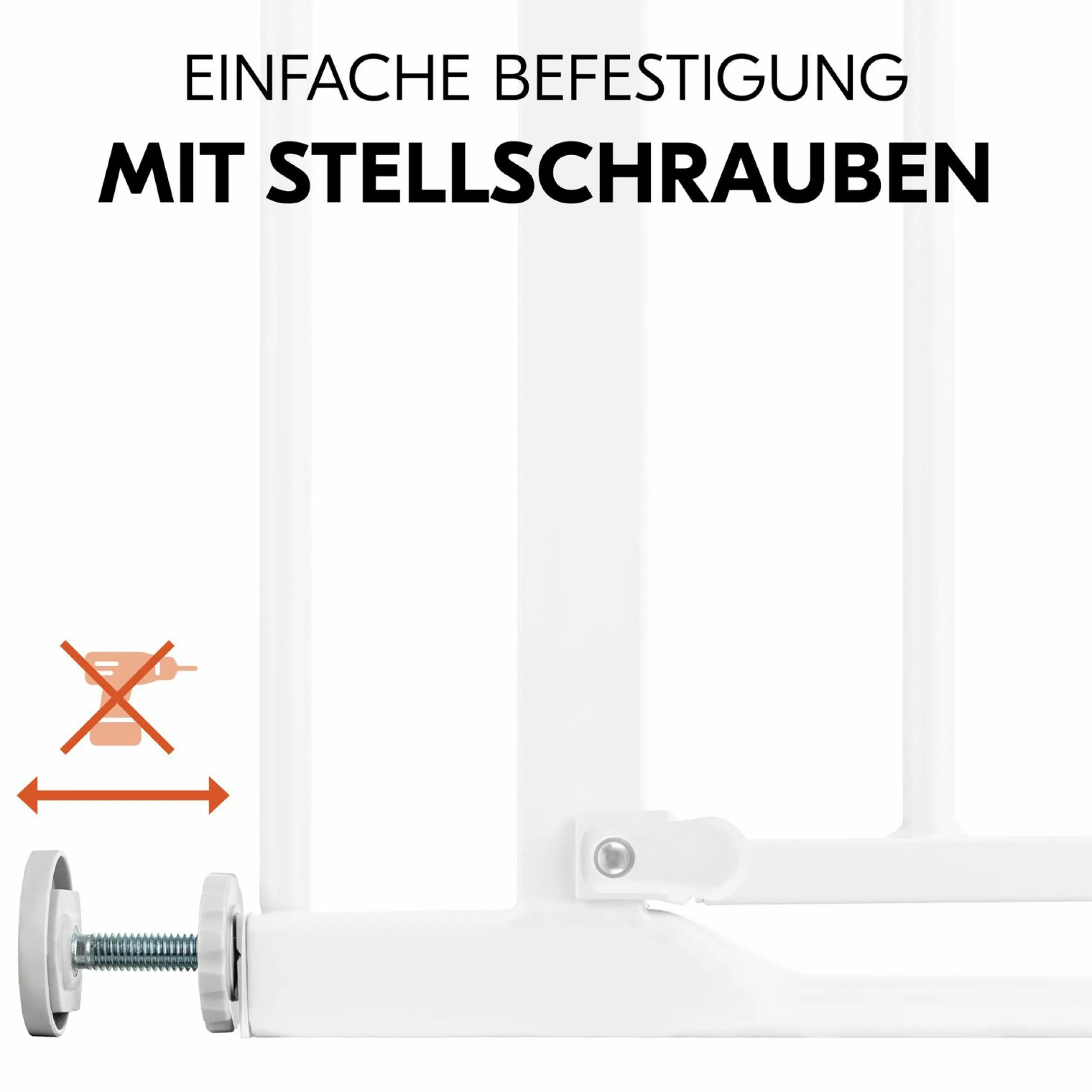Türschutzgitter / Treppenschutzgitter Clear Step 2 (75-80 cm) inkl. 9 cm Verlängerung - White