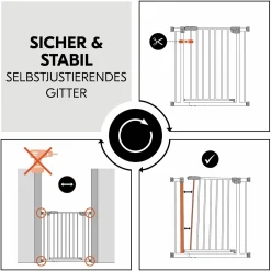 Türschutzgitter / Treppenschutzgitter Clear Step 2 (75-80 cm) inkl. 9 cm Verlängerung - White