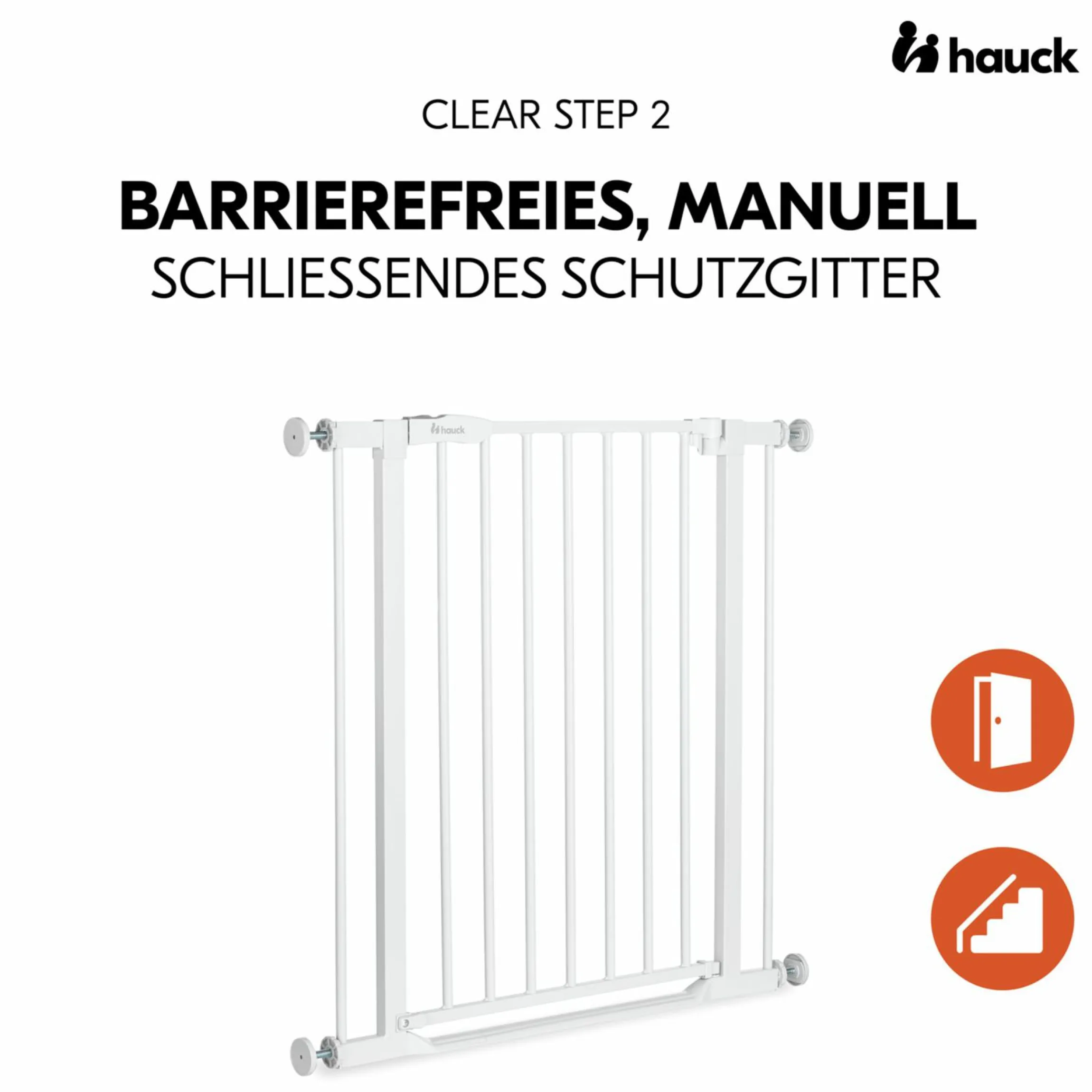 Türschutzgitter / Treppenschutzgitter Clear Step 2 (75-80 cm) - White