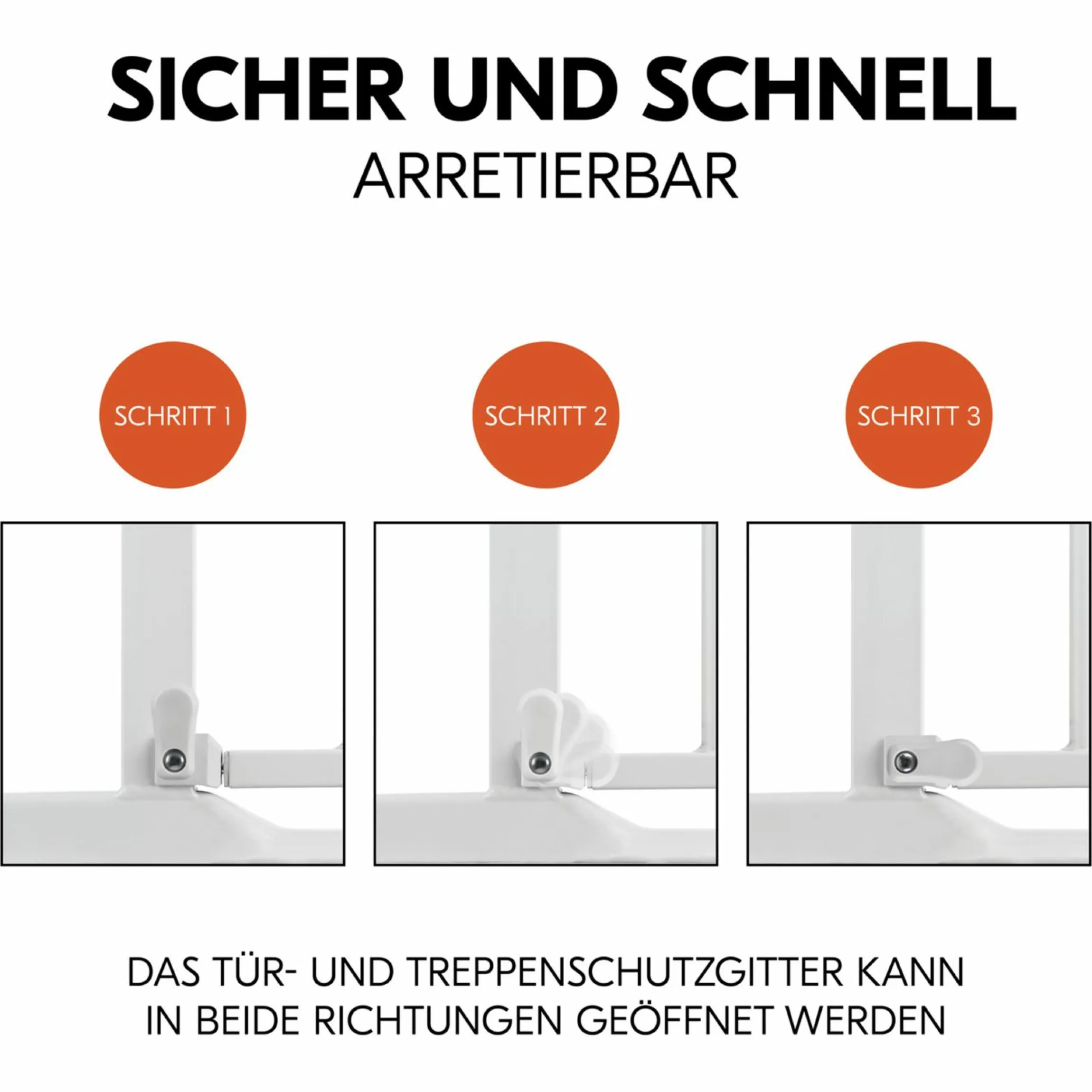 Türschutzgitter / Treppenschutzgitter Clear Step 2 (75-80 cm) - White