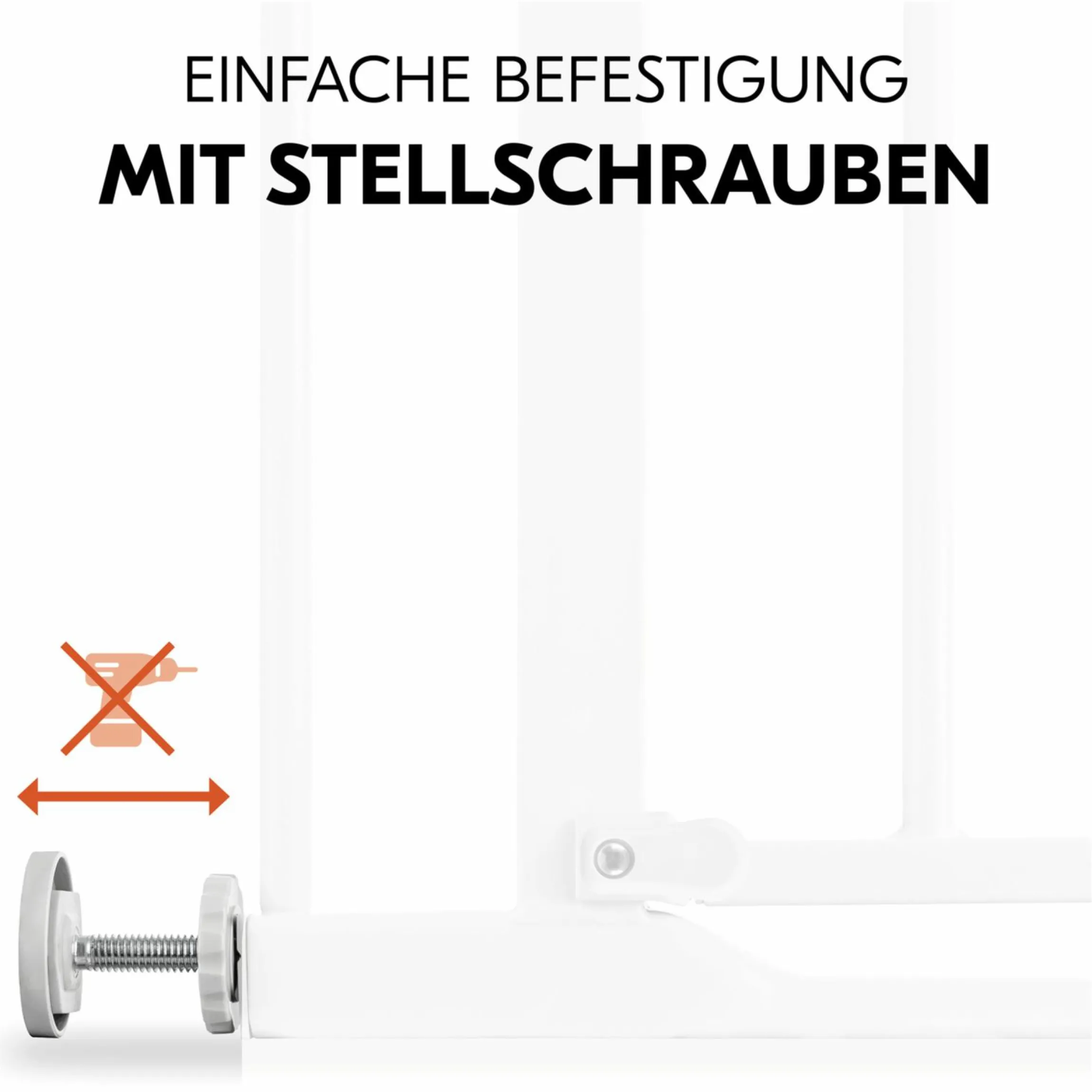 Türschutzgitter / Treppenschutzgitter Clear Step 2 (75-80 cm) - White