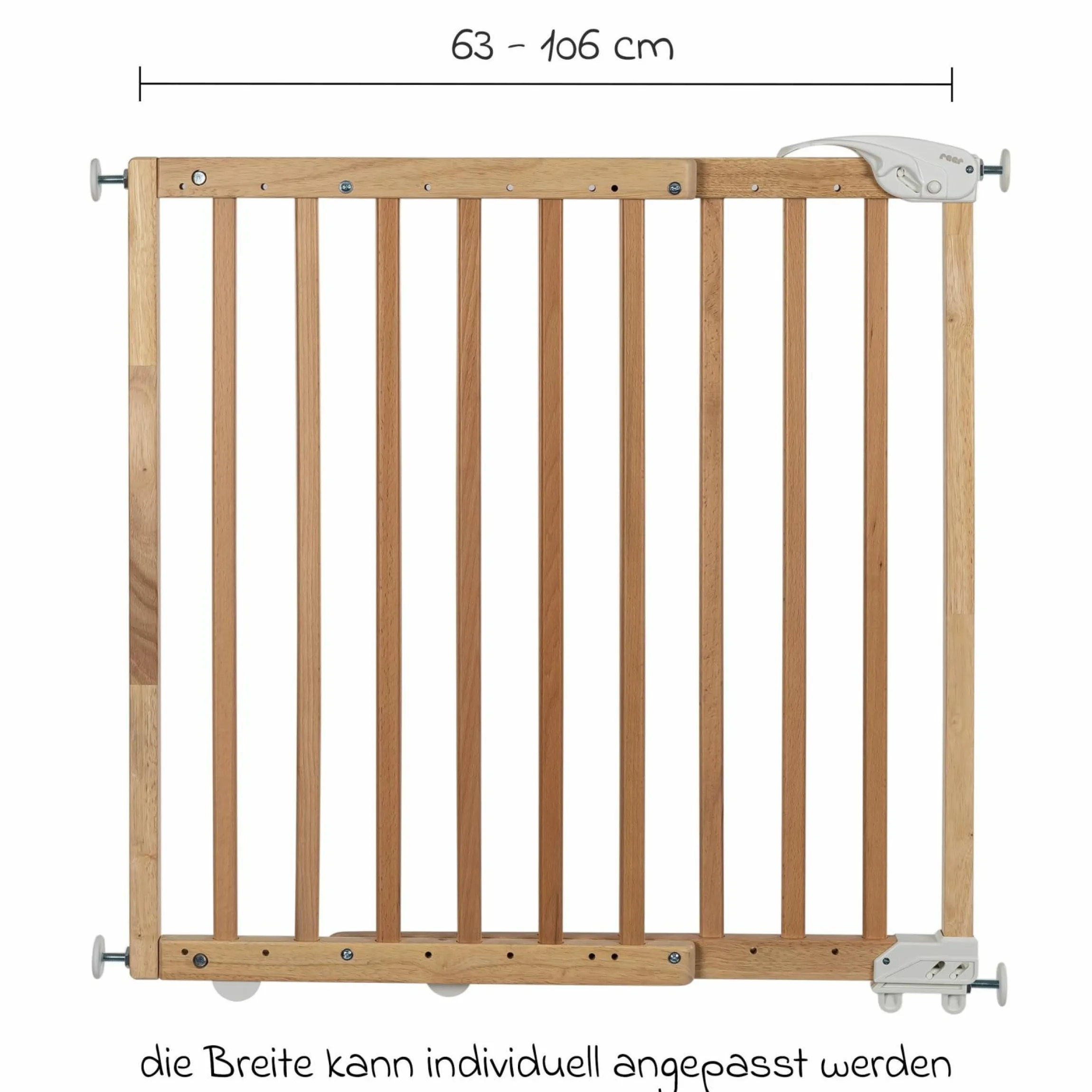Türschutzgitter / Treppenschutzgitter (63 bis 106 cm) zum Klemmen oder Schrauben - Natur