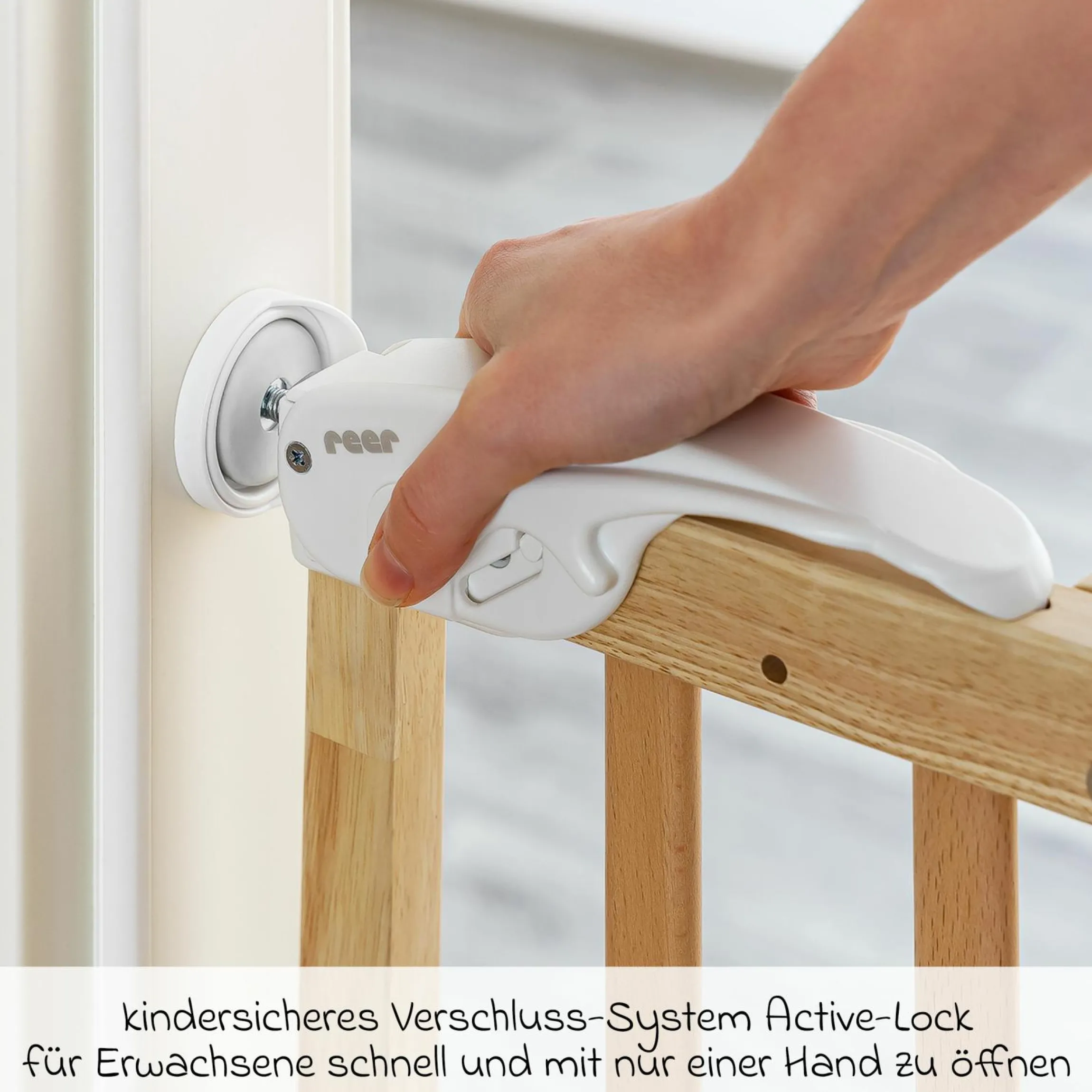 Türschutzgitter / Treppenschutzgitter (63 bis 106 cm) zum Klemmen oder Schrauben - Natur